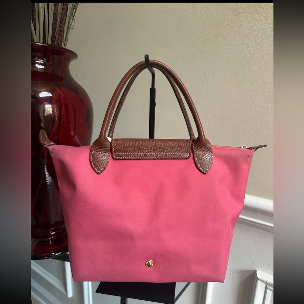 🌹 Longchamp Pink Medium Tote Leather Bag with CutieBuddie Charm - Picture 2 of 13